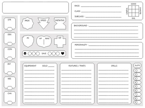 [OC] Simplified 5e Character Sheet r/DnD