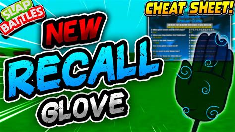 [OUTDATED] Roblox slap battles recall cheat sheet YouTube