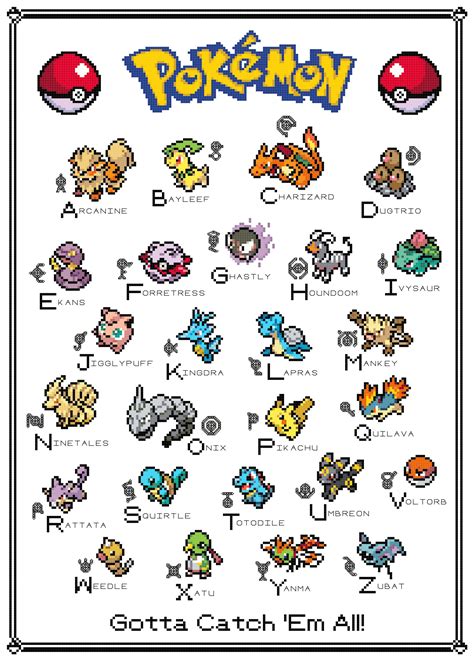 [PATTERN] Pokemon Alphabet Pattern complete. Thanks for all your