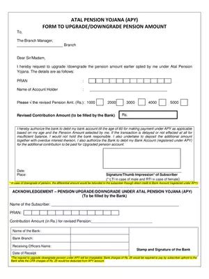 [PDF] APY Upgrade/Downgrade Pension Amount Form PDF Download InstaPDF