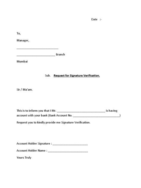 [PDF] Bank Signature Verification Form PDF
