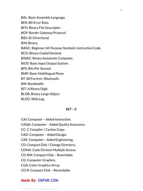 [PDF] Computer Parts Full Form List A to Z PDF Download InstaPDF