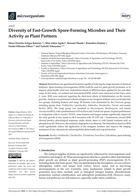 [PDF] Diversity of FastGrowth SporeForming Microbes and Their