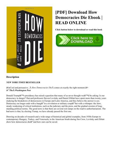 [PDF] Download How Democracies Die Ebook READ ONLINE in 2020 Reading