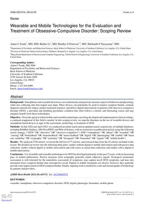 [PDF] Mobile Health for Obsessive-Compulsive Disorder: Patients ... - wintechmobiles.com