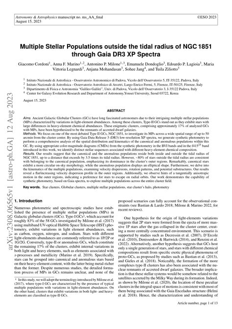 [PDF] Mock Observations of Multiple Stellar Populations in Tidal ... - muktibox.com
