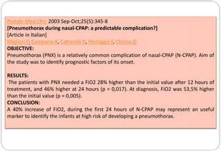 [Pneumothorax during nasal-CPAP: a predictable complication?]