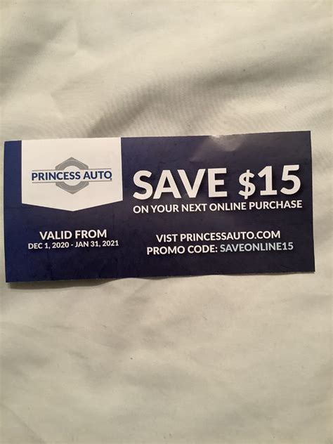 [Princess Auto] $15 off Princess Auto online (no minimum)