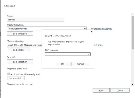 [SOLVED] No RMS template showing MS Exchange