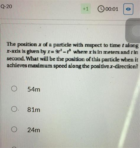 [SOLVED] The position x of a particle with respect to time t along x