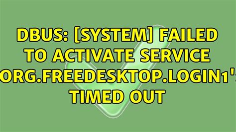 [SOLVED] dbus problem with Failed to activate service …