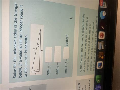 [Solved]: Find side h in the triangle below. Round to hundr