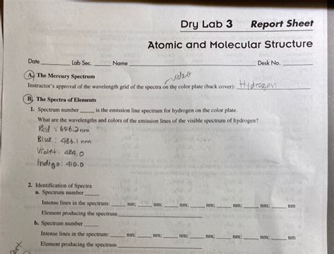 [Solved] Dry Lab 3 Report Sheet Atomic and Molecular Structure Date Lab