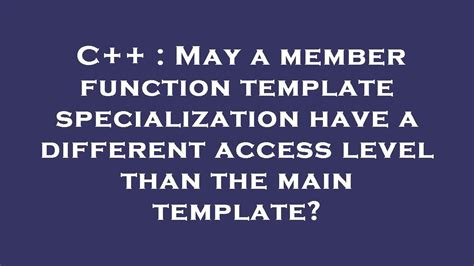 [Solved] Function template specialization format 9to5Answer