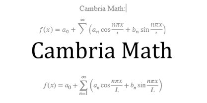 [Solved] How to set cambria math as math font for 9to5Science