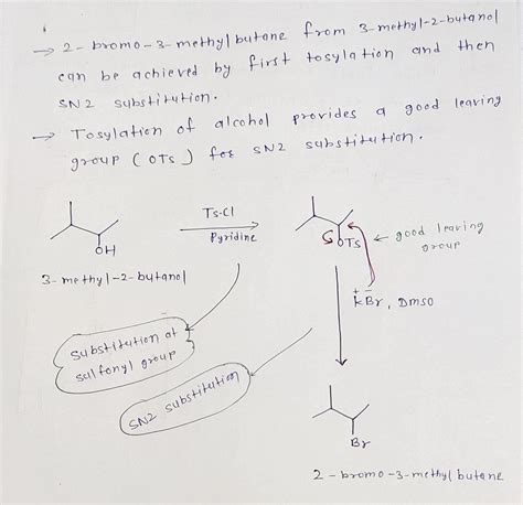 [Solved] Using TsCl, then KBr in DMSO, synthesize 2bromo3