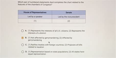 [Solved] Which pair of numbered statements best completes the chart