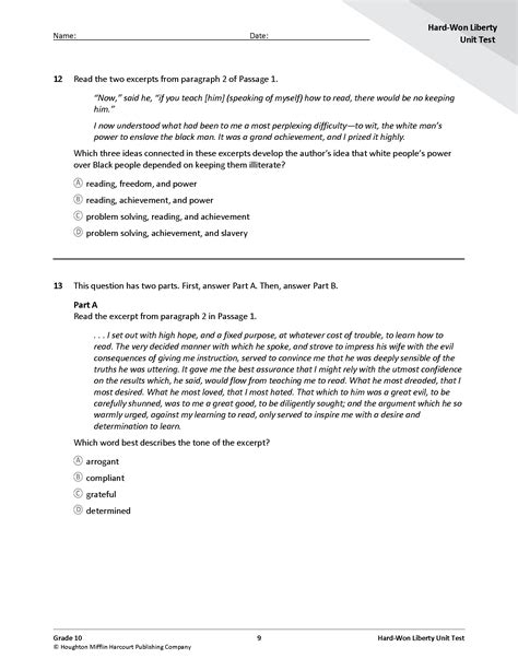 [Solved] answer the question . HardWon Liberty Name Date Unit Test 3