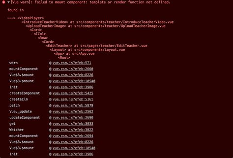 [Vue warn] Failed to mount component template or render function not