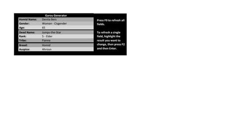 [WtA] Random Garou Generator r/WhiteWolfRPG