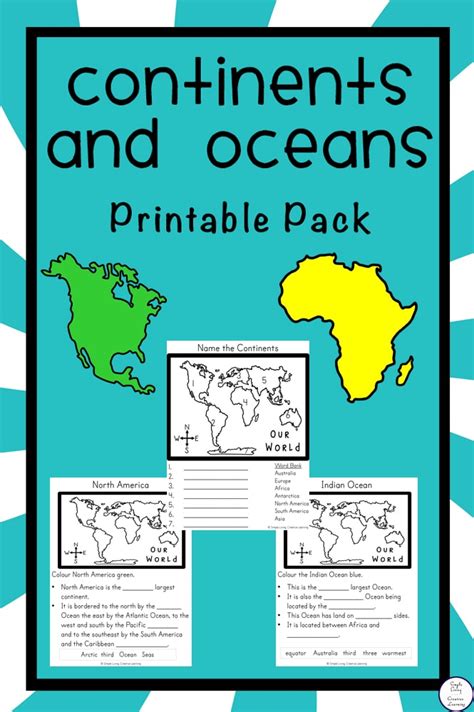 {FREE} Continents and Oceans Printable Pack Simple Living. Creative Learning