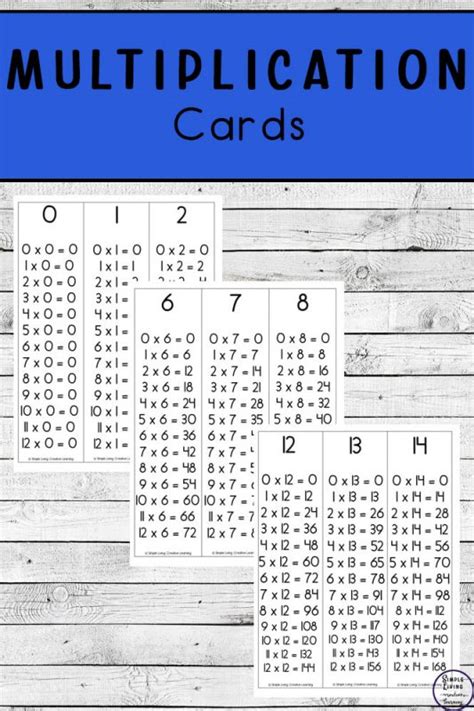 {FREE} Printable Multiplication Cards Simple Living. Creative Learning