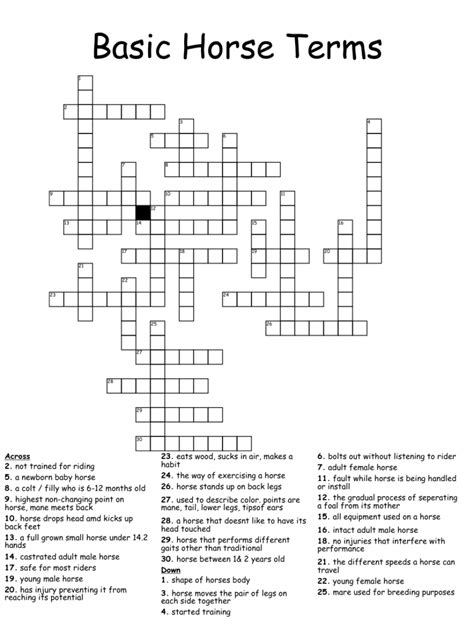 £25 for small horse Crossword Clue Answers