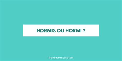 « Hormis » ou « hormi » ? - orthographe La langue française