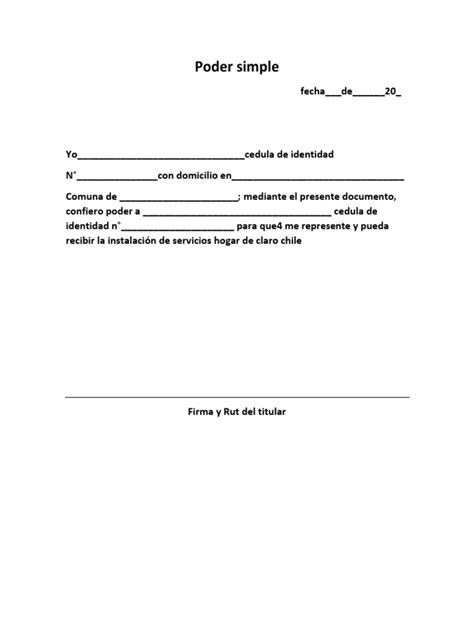 ¿Cómo Hacer Un Poder Simple? GRATIS Chile - PDF / WORD