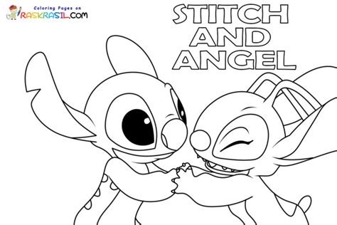 Ángel y Stitch para colorear: dibujos para descargar y pintar en casa. ¡Diviértete con estas adorables imágenes!