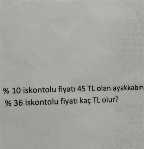 Örnek olarak %10 iskontolu fiyatı 450 TL olan bir malın normal satış fiyatı 450 x 100 / (100 - 10) = 45000 / 90 = 500 TL olarak hesaplanacaktır.