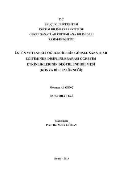 ÜSTÜN YETENEKLİ ÖĞRENCİLERİN SANAT ALANINDA .