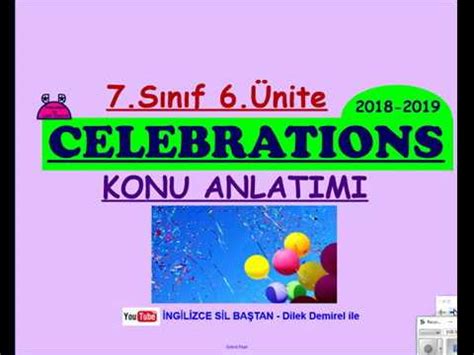 Ünite: Celebrations Tıklayınız 7.