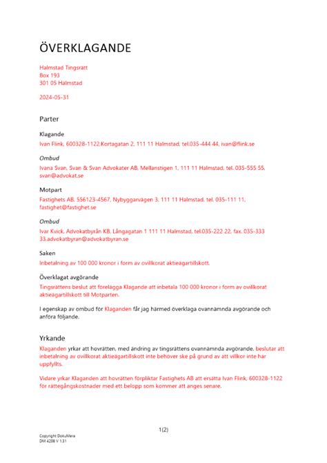 överklaga mall