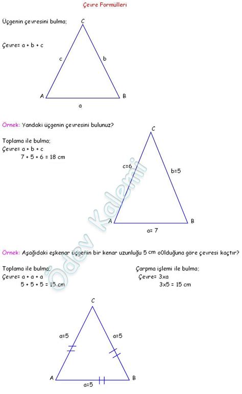 üçgenin çevre formülüs