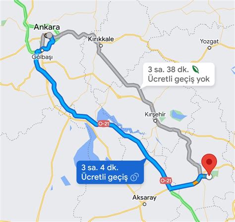 İstanbul Üsküdar Kapadokya Yol Güzergahı Haritası, Yol Tarifi,.