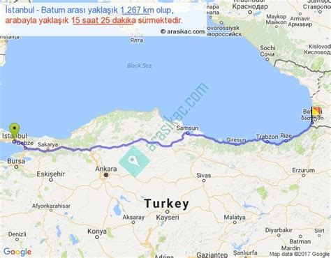 İstanbul Batum arası otobüsle arası 1MAP.