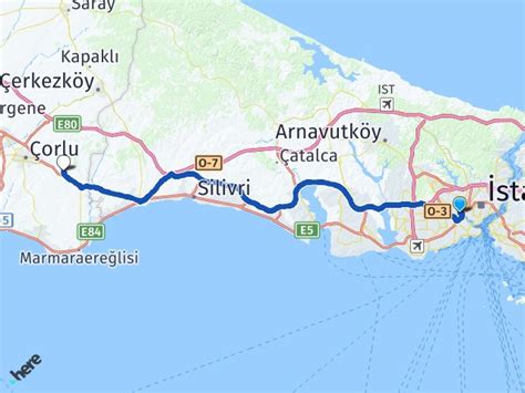 İstanbul Eyüpsultan Çorlu arası mesafe, İstanbul Eyüpsultan Çorlu . 