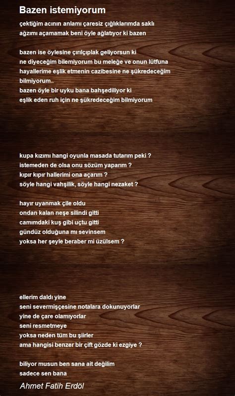 İstemiyorum..! şiiri F. EMİR. 