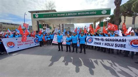 İzmir’de DSİ işçilerinden düşük maaşa tepkis