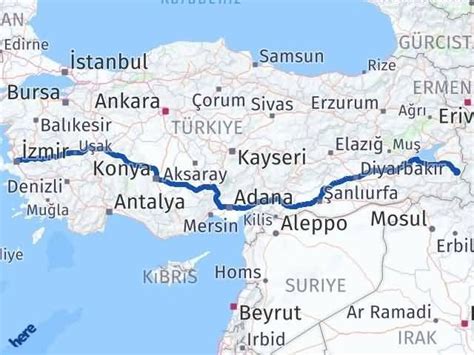 İzmir Van arası mesafe, İzmir Van yol haritası, İzmir Van kaç saat kaç . 