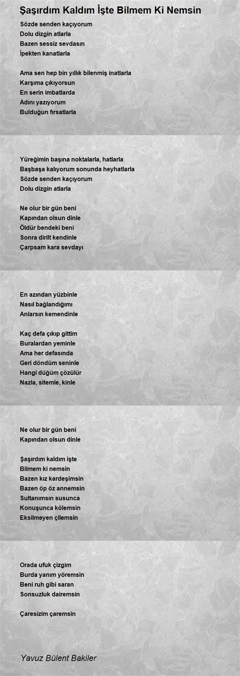 Şaşırdım Kaldım Şiiri Ali Torun .