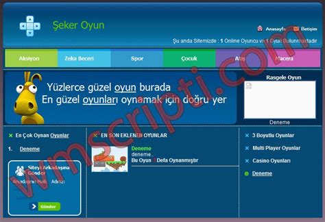 Şeker Oyun Scripti WM Scripti Scripti, script indir, php script. 
