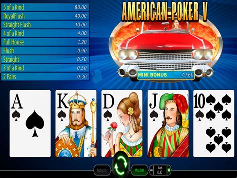 Видеопокер American Poker 5  играть бесплатно без регистрации