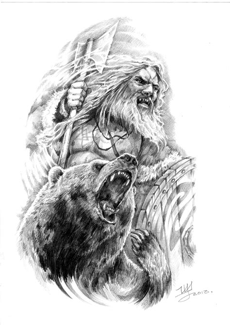 Викинг Берсерк арт для тату Warrior tattoos, Viking tattoos, Bear