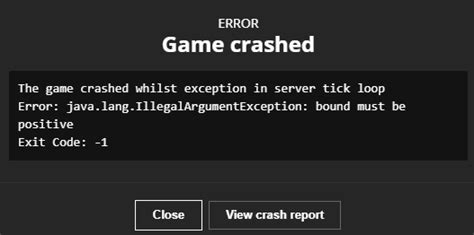 Ответы Mail.ru The game crashed whilst exception in server tick loop