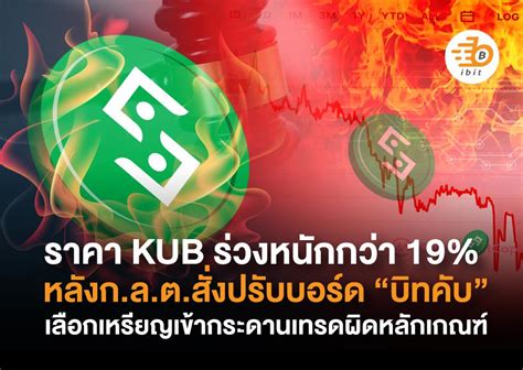 ราคา KUB ร่วงหนักกว่า 19% หลัง ก.ล.ต.สั่งปรับบอร์ด "บิทคับ" …