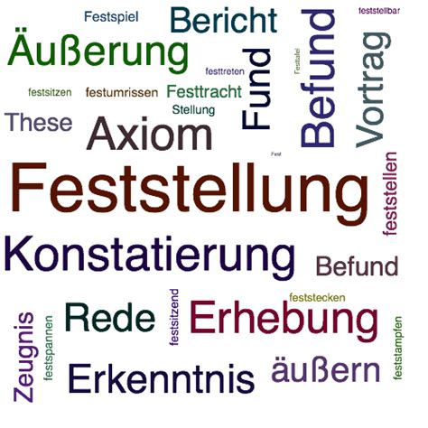 ᐅ Feststellung Synonym - 277 x Anderes Wort und Synonyme für Feststellung