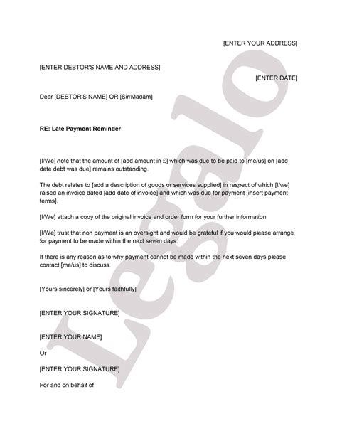 ‘Chasing Late Payments’ Debt Recovery Template Letter - Business …