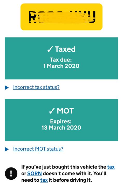 ‘Check if a vehicle is taxed and has an MOT’ vehicle …